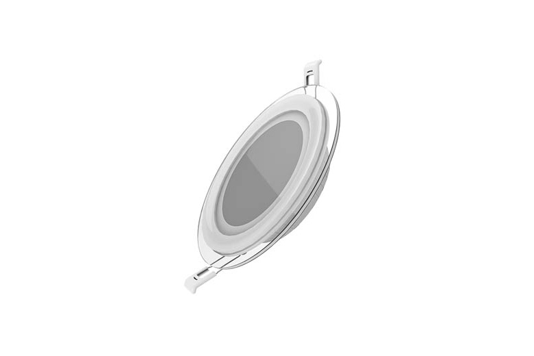 Светильник Gauss, круглый с декоративным стеклом, 200х30,Ø155, 18W 3000K 1390лм 1/20