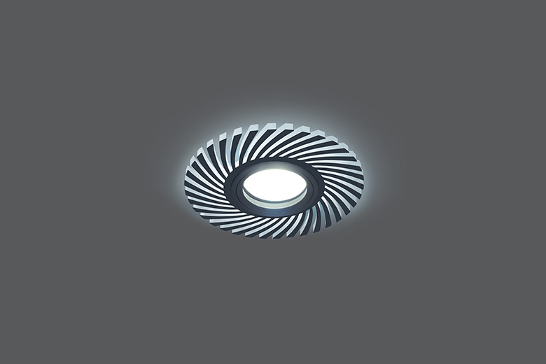 Светильник Gauss Backlight BL135 Кругл./узор. Черный, Gu5.3, 3W, LED 4000K 1/40
